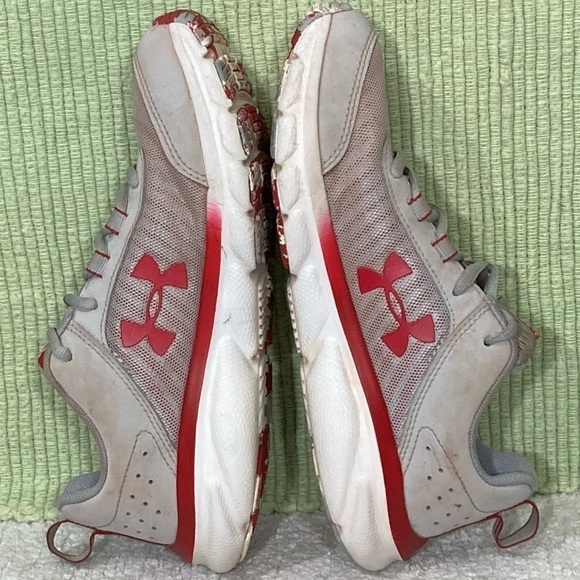 Under Armour Kids ASSERT 8 GS 3022100-108 Gray-Fire Athletic Running Shoes Sz 5Y - Picture 6 of 11